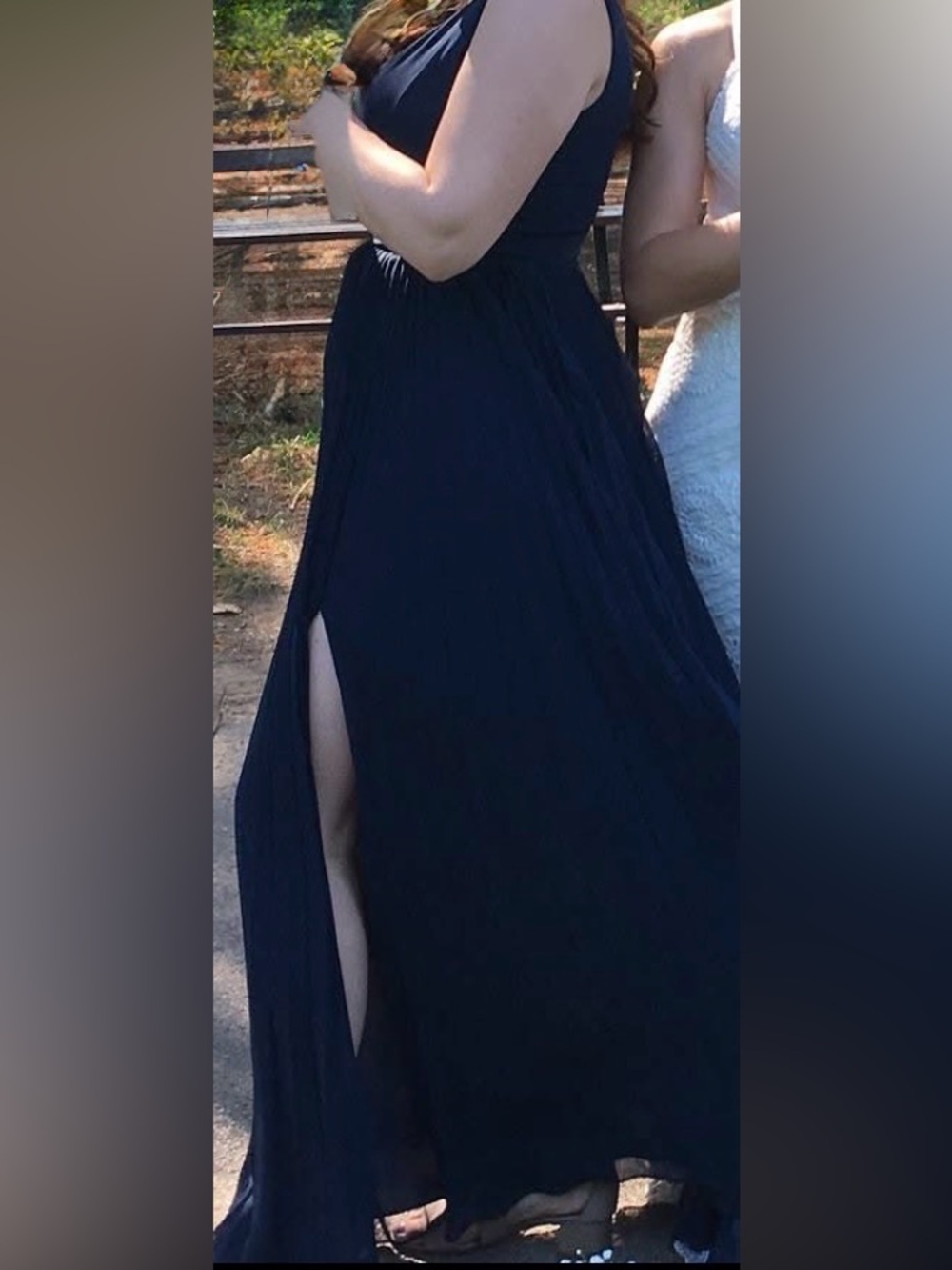 JJs House Navy Pleated Maxi Dress NWT
